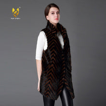 Load image into Gallery viewer, Plus Size Women&#39;s Real Mink Fur Vest Real Fur Vest Female 15217