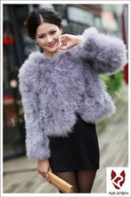 Load image into Gallery viewer, Fur Womens Coat Real Turkey Fur Coat Jacket Overcoat Mulitple Colors Puff NEW Stylish Natural Fur Coat Warmest Fur Coat Fur Story FS12098