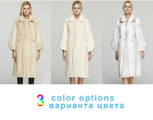 Load image into Gallery viewer, Fur Story FS18117 Women&#39;s Genuine Rabbit Fur Long Coat Turn-down Collar Women Jacket Belt Overcoat