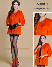Load image into Gallery viewer, Women&#39;s Natural Fur Coat Long Version Light Camel Full Pelt Real Fur Coat Female