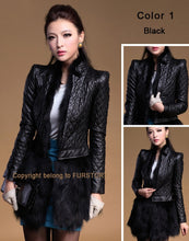 Load image into Gallery viewer, Genuine Leather Coat with Removable Hem of Real Fox Fur Double Wear Jackets Women