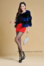 Load image into Gallery viewer, Real Rabbit Fur + Raccoon Fur  Coat Short Jacket  Overcoat FS13025
