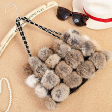 Load image into Gallery viewer, Real Rabbit Fur Ball Bag Handbag Lovely Side Bag Women Purse Totes SMALL Size 20*28 Good Choice for Chirstmas Gift FS040102