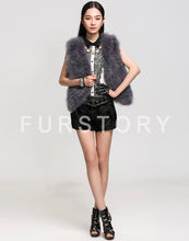 Load image into Gallery viewer, Natural Turkey Fur Vest Stylish Puff Fur Vest Real Fur Vest Female