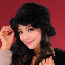 Load image into Gallery viewer, Womens Beanies Knitted Real Mink Fur Hat Cloche Hat Fedoras 13613