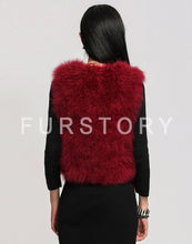 Load image into Gallery viewer, Natural Turkey Fur Vest Stylish Puff Fur Vest Real Fur Vest Female