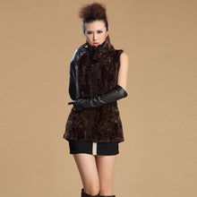 Load image into Gallery viewer, Natural Fur Vest Knitted Wool Blends Waistcoat Mandarin Collar Jacket