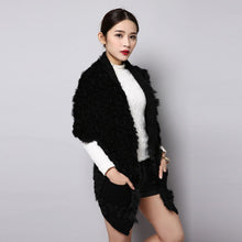 Load image into Gallery viewer, Women&#39;s Long Knitted Natural Rabbit  Fur Cardigan Fashion Casual Real Fur Coat