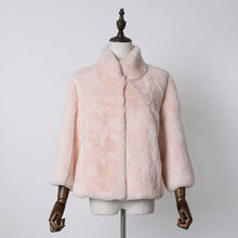 Load image into Gallery viewer, Women&#39;s Genuine Rabbit Fur Coat Women Thick Warm Pelt Outerwear 17165