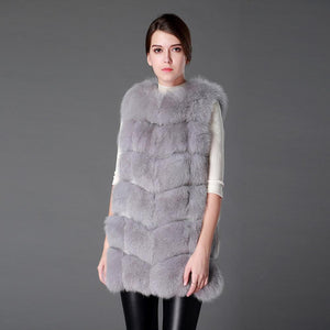 Women's Genuine Rabbit Fur Vest long style garment Women 15207