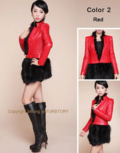 Load image into Gallery viewer, Genuine Leather Coat with Removable Hem of Real Fox Fur Double Wear Jackets Women