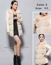 Load image into Gallery viewer, Genuine Sheep Leather Down Jacket Fox Fur Collar Luxury Thick Fur Jacket Winter Overcoat 14153