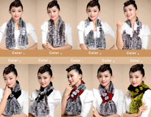 Load image into Gallery viewer, Real REX Rabbit Fur Scarf Flower Decoration Wrap Cape Shawl Neck Warmer Various Colors Soft Fur FS14507