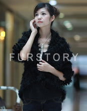 Load image into Gallery viewer, Knitted Natural Rabbit Fur Vest Jacket Stole Cape Coat Shawl Outwear