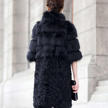 Load image into Gallery viewer, Natural Fox Fur Coat with Wool Free Shipping Plus Size Overcoat Winter Coat Women