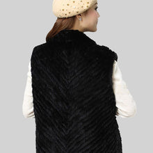 Load image into Gallery viewer, Women&#39;s Real Mink Fur Vest Diagonal Stripes Design Real Fur Vest Female 15225