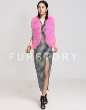 Load image into Gallery viewer, Natural Turkey Fur Vest Stylish Puff Fur Vest Real Fur Vest Female