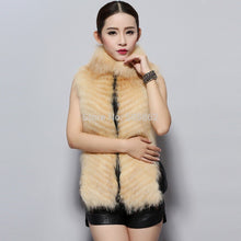 Load image into Gallery viewer, Natural Fox Fur Vest Fashion Warm Outerwear Sleeveless Women Short Jacket