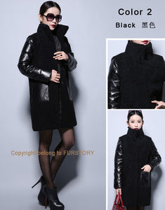 Natural Lamb Fur Coat Genuine Sheep Leather Full Sleeve Jacket
