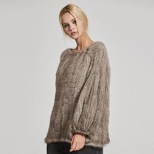 Load image into Gallery viewer, Knitted Mink Fur Coat Women Winter Real Fur Jacket Pullover Female