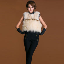 Load image into Gallery viewer, Natural Fox Fur +lamb Fur Vest Raccoon Decoration Waistcoat Jacket