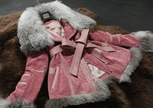 Load image into Gallery viewer, Genuine Leather Coat Full Pelt Fox Fur Collar Collar and Sleeve Cuff Jacket