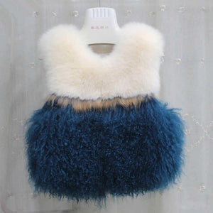Natural Fox Fur +lamb Fur Vest Raccoon Decoration Waistcoat Jacket