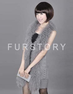Natural Mongolia Lamb Fur Vest Wool Vest Jacket Coat Commuter Style Big Lamb Fur