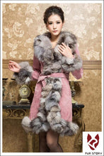 Load image into Gallery viewer, Genuine Leather Coat Pig Suede Leather Silver Fox Fur Collar  Jacket Outwear  010204