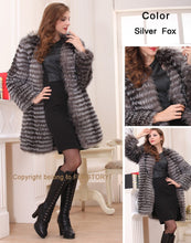 Load image into Gallery viewer, Women&#39;s Coats Female Real Fur Coat Fashion Nature Silver Fox Overcoat