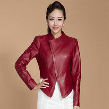 Load image into Gallery viewer, Genuine Sheep Leather Jacket Spring Blazer Top Grade Lamb Leather Coat Slim Waist Overcoat