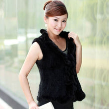 Load image into Gallery viewer, Natural Mink Fur Vest Female Flounce Decoration Placket Design Sleeveless Women&#39;s Mink Vest