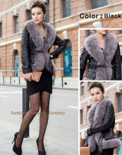 Load image into Gallery viewer, Genuine Leather Coat Jacket Real Fox Fur Collar Trim Thick Jacket Winter Overcoat Garment