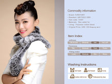 Load image into Gallery viewer, Real REX Rabbit Fur Scarf Flower Decoration Wrap Cape Shawl Neck Warmer Various Colors Soft Fur FS14507