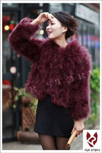 Load image into Gallery viewer, Fur Womens Coat Real Turkey Fur Coat Jacket Overcoat Mulitple Colors Puff NEW Stylish Natural Fur Coat Warmest Fur Coat Fur Story FS12098