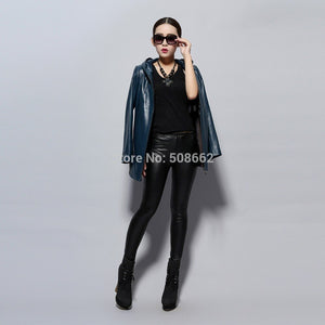 Genuine Sheep Leather Coat Top Quality Leather Jacket  Women Overcoat
