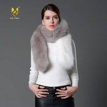 Load image into Gallery viewer, Women's Real Fox Fur Scarf Lady Fashion Winter Warm Shawl Patchwork 16756