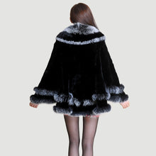 Load image into Gallery viewer, Women&#39;s Cropped Coat Real REX Rabbit Fur Coat Fox Fur Collar Coat Shawl 010139