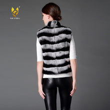Load image into Gallery viewer, Women Vest Real Rex Rabbit Fur Waistcoat Chinchilla Color Natural Fur Vest Female 16206