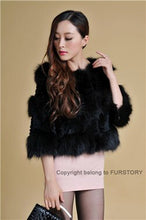 Load image into Gallery viewer, Real Rabbit Fur + Raccoon Fur  Coat Short Jacket  Overcoat FS13025