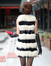 Load image into Gallery viewer, Women&#39;s Natural Rabbit Fur and  Fox Fur Vest Coat Jacket Waistcoat Ladies&#39; Dress Gift
