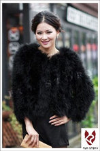 Load image into Gallery viewer, Fur Womens Coat Real Turkey Fur Coat Jacket Overcoat Mulitple Colors Puff NEW Stylish Natural Fur Coat Warmest Fur Coat Fur Story FS12098