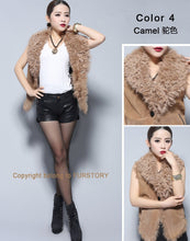 Load image into Gallery viewer, Women&#39;s Genuine Pig Leather Suede Vest with Real Lamb Fur Collar