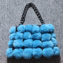 Load image into Gallery viewer, Real Rabbit Fur Ball Bag Handbag Lovely Side Bag Women Purse Totes SMALL Size 20*28 Good Choice for Chirstmas Gift FS040102