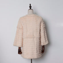 Load image into Gallery viewer, Women&#39;s  Long Style  Real Rabbit Fur Coat Full Pelt Natural Fur Coat 010109