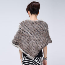 Load image into Gallery viewer, Knitted rabbit fur shawl poncho stole cape scrap wrap wemen&#39;s garment 6 colors FS070102