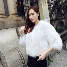 Load image into Gallery viewer, Winter Women&#39;s Natural Fur Coat Color Optional Three Quarter Sleeve