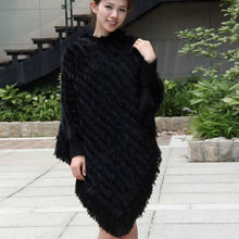 Load image into Gallery viewer, Women&#39;s Handmade Knitted Real Rabbit Fur Autumn Winter Fur Pashmina 070121