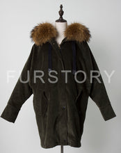 Load image into Gallery viewer, FS17147 Women spring winter Parka Fashion Coat with Real Rabbit Fur inside Warm Jacket with Real fur Hood Fur Story