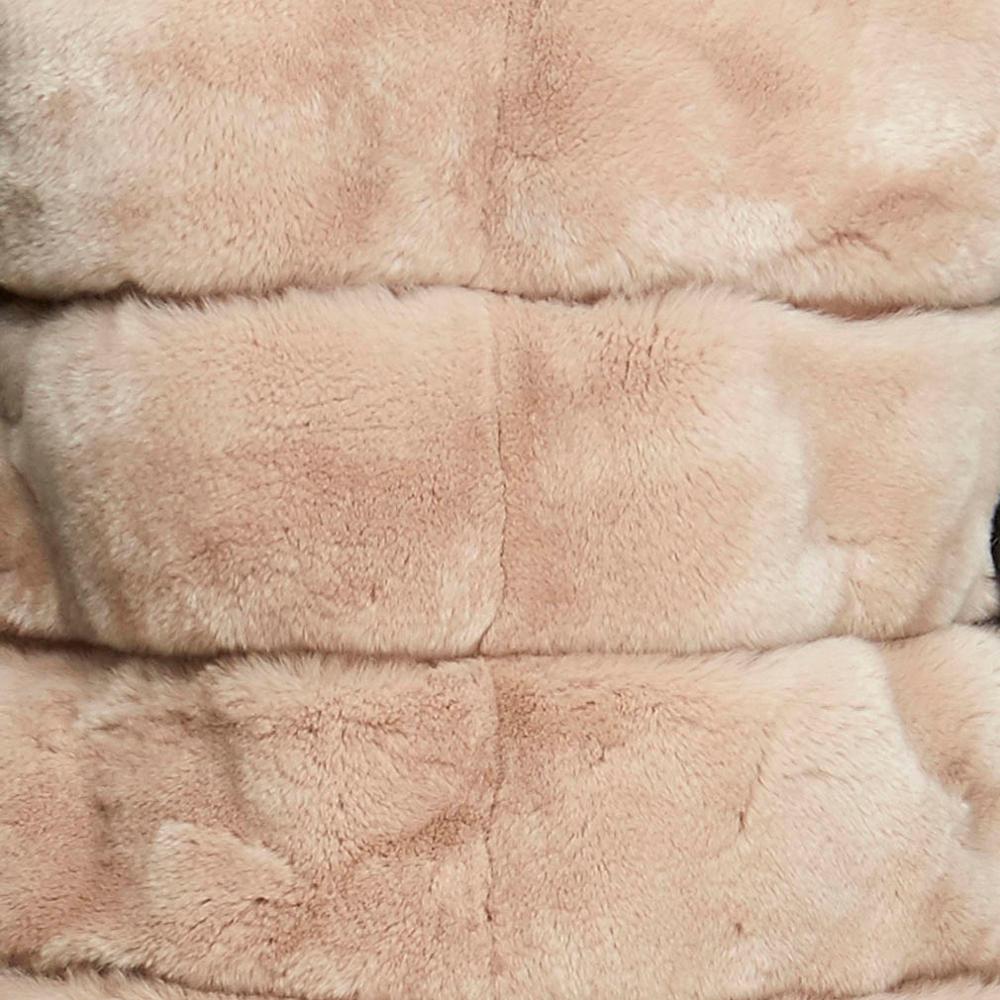 Women's Genuine Rabbit Fur Coat  Stand-up Collar Winter Overcoat Detachable 18136